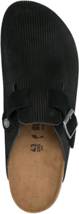 Birkenstock Zwarte Suède Sandalen Gesp-Slip-On Black Heren