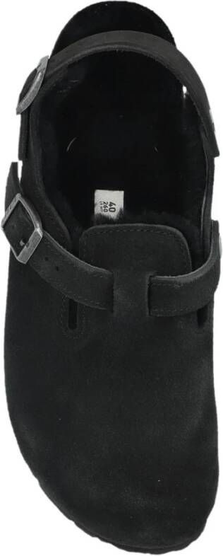 Birkenstock Zwarte Suède Sandalen met Gesp Sluiting Black Dames