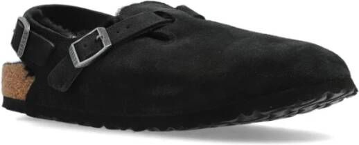 Birkenstock Zwarte Suède Sandalen met Gesp Sluiting Black Dames