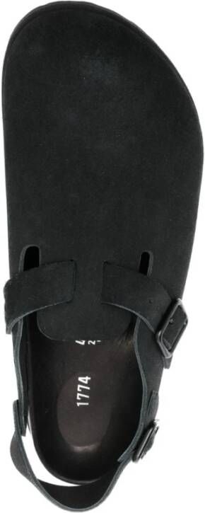 Birkenstock Zwarte Suède Sandalen met Gespdetails Black Heren