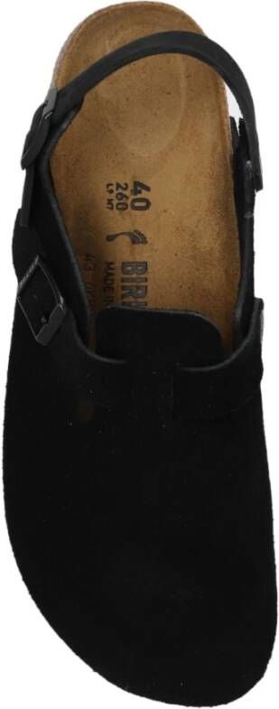 Birkenstock Zwarte Suède Sandalen met Zilveren Hardware Black Dames