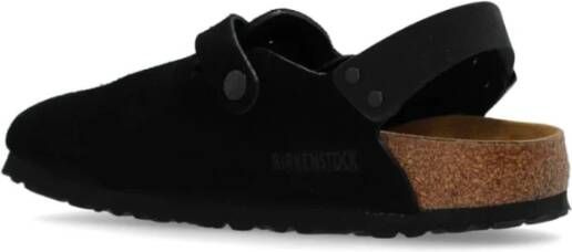 Birkenstock Zwarte Suède Sandalen met Zilveren Hardware Black Dames