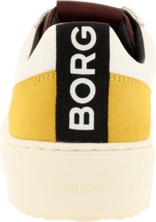 Björn Borg Witte Platform Sneaker met Gele Details Wit Dames