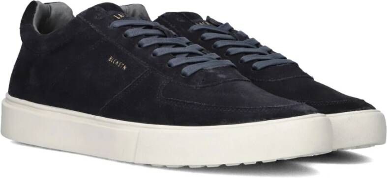 Blackstone Blauwe Suède Lage Sneakers Cg181 Blue Heren