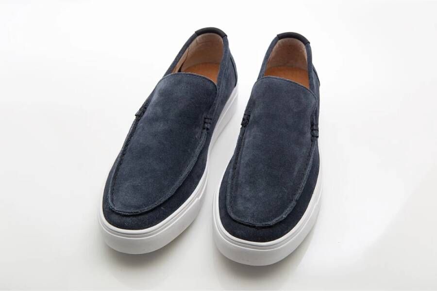 Blackstone Blauwe Suède Loafer Eclipse Stijl Blue Heren