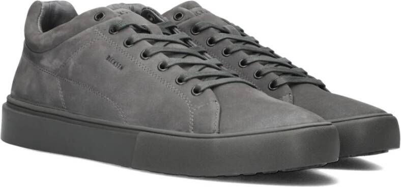 Blackstone Grijze Nubuck Lage Sneakers Gray Heren