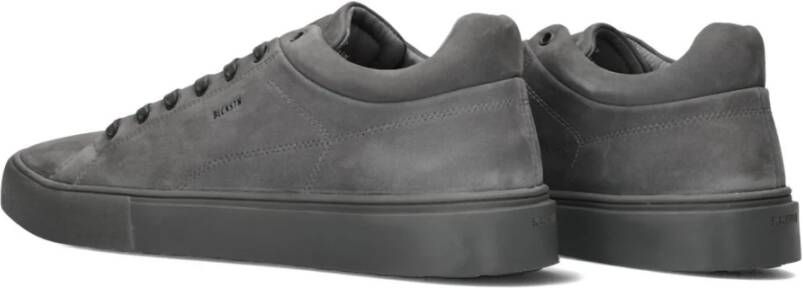 Blackstone Grijze Nubuck Lage Sneakers Gray Heren