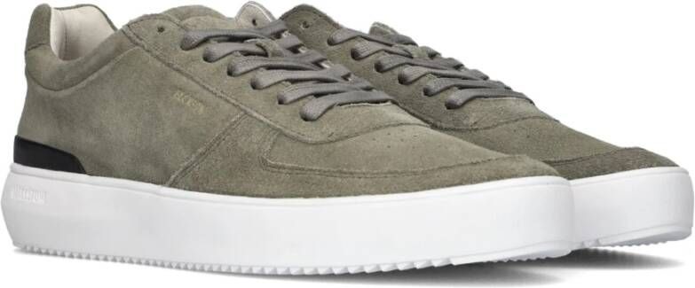 Blackstone Groene Suède Lage Sneakers Bg167 Green Heren