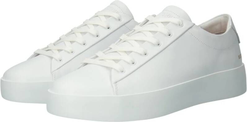 Blackstone Witte Leren Lage Sneaker White Dames