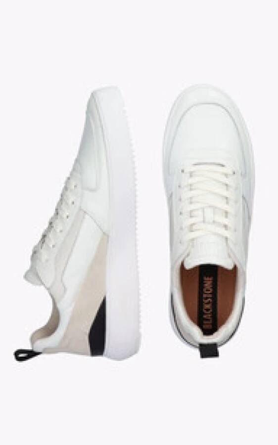 Blackstone Witte Leren Sneakers Comfort Stijl White Heren