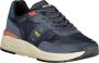 Blauer Sportieve Polyester Sneaker met Contrastdetails Blue Heren - Thumbnail 5