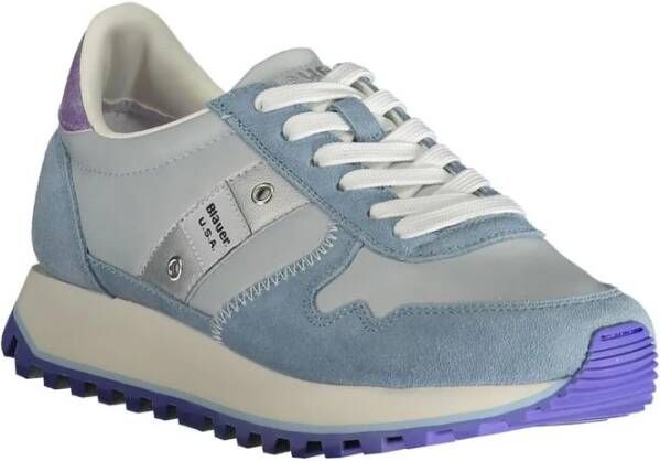 Blauer Blauwe Sneaker met Contrastdetails Blue Heren