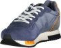 Blauer Blauwe Vetersneakers met Contrasterende Details Blue Heren - Thumbnail 4