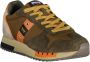 Blauer Bruine Sportsneaker met Veters en Contrastdetails Brown Heren - Thumbnail 5