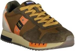 Blauer Bruine Sportsneaker met Veters en Contrastdetails Brown Heren