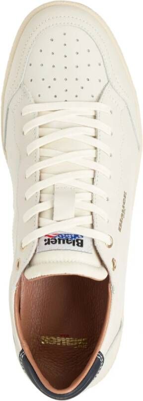 Blauer Eenvoudige Vetersneakers White Heren