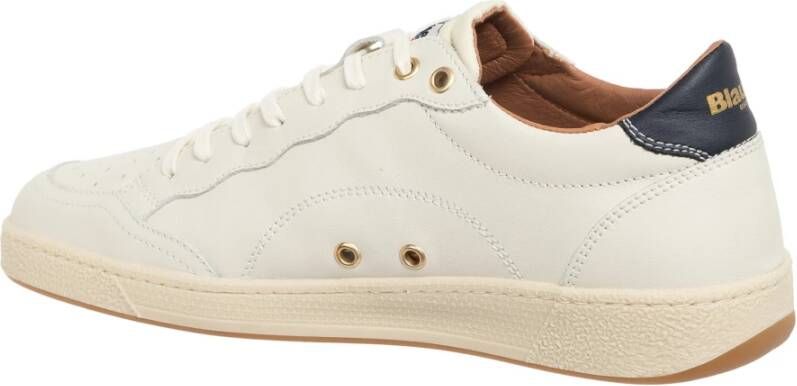 Blauer Effen Veterschoenen White Heren