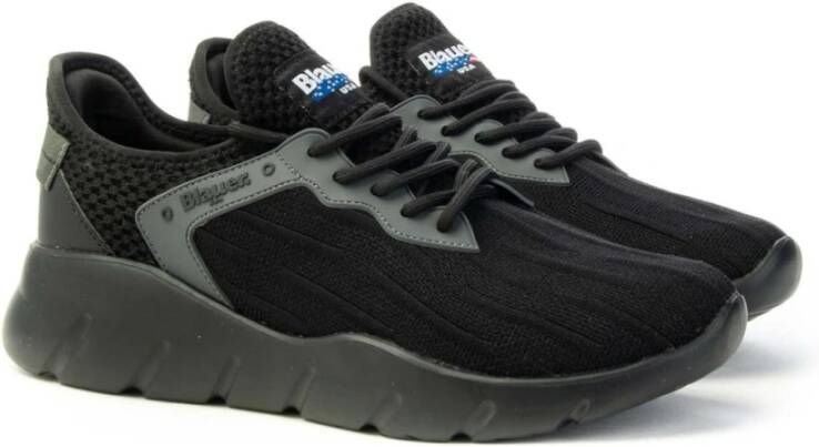 Blauer Elastische Sneakers Ultralicht Comfortabel Veelzijdig Black Heren