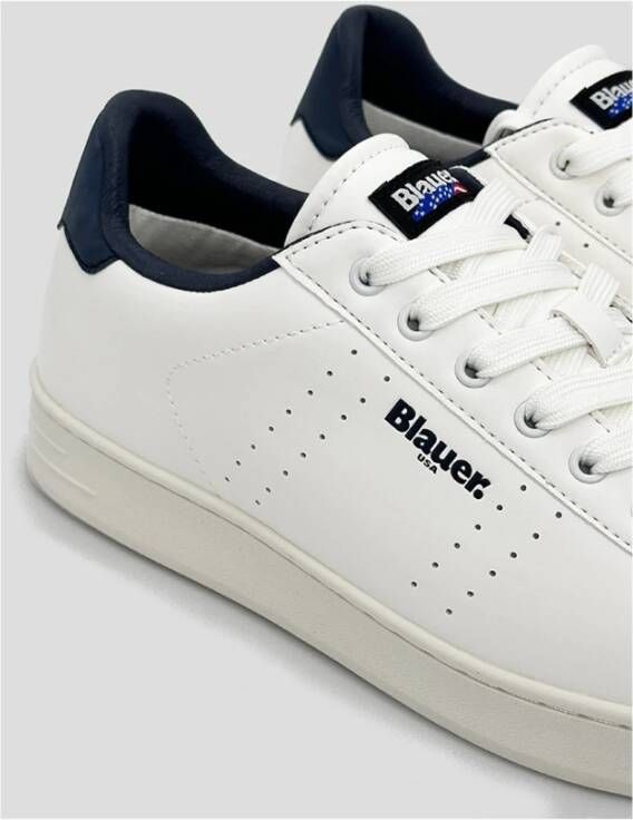 Blauer Grant Witte Sneaker met Blauwe Hiel Multicolor Heren