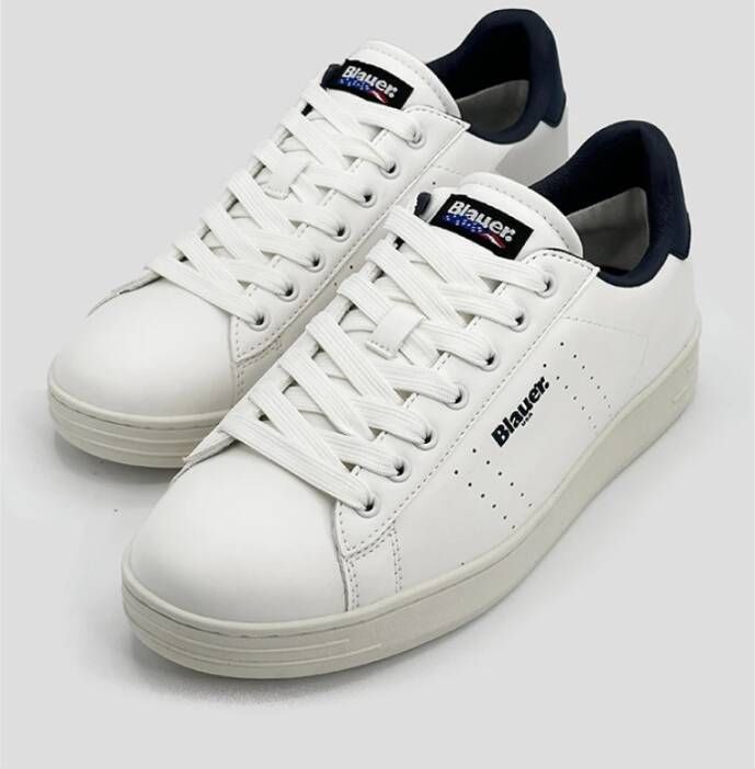 Blauer Grant Witte Sneaker met Blauwe Hiel Multicolor Heren