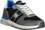 Blauer Grijze Polyester Sneaker met Veters Contrastdetails Print Logo Multicolor Heren - Thumbnail 12