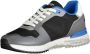 Blauer Grijze Polyester Sneaker met Veters Contrastdetails Print Logo Multicolor Heren - Thumbnail 13