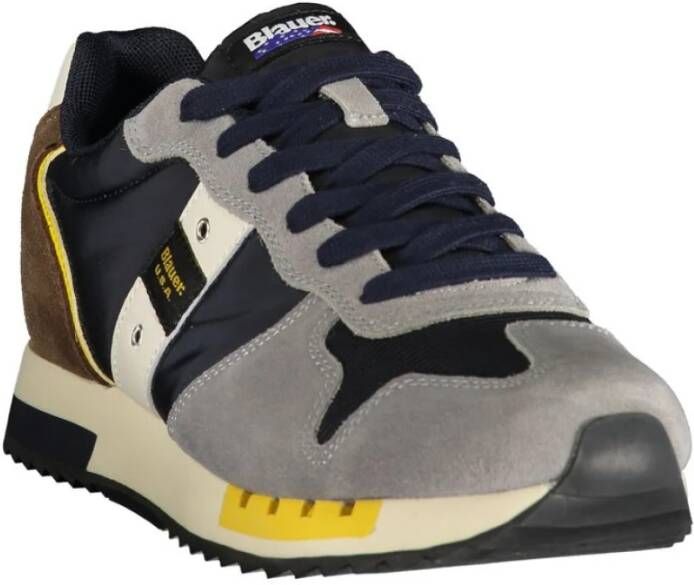 Blauer Grijze Polyester Sneaker Multicolor Heren