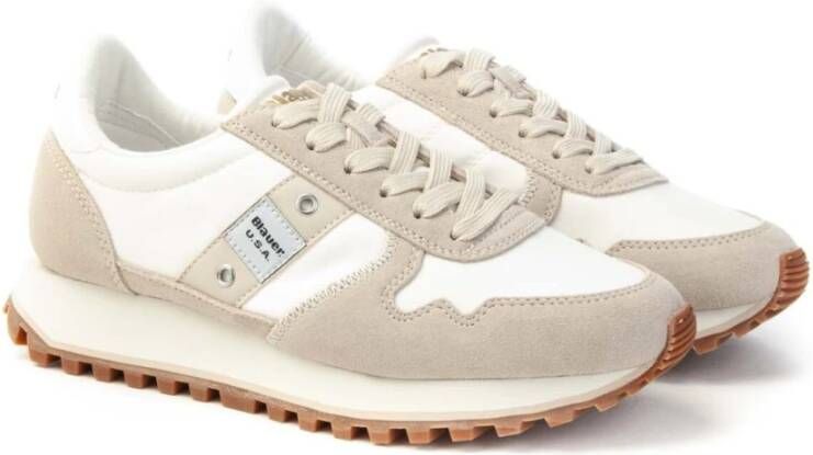 Blauer Hardloopschoenen met Suède en Nylon Beige Dames