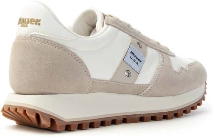 Blauer Hardloopschoenen met Suède en Nylon Beige Dames