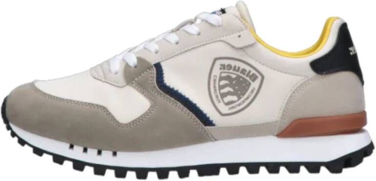 Blauer Heren Lage Sneakers van Synthetisch Leer Multicolor Heren