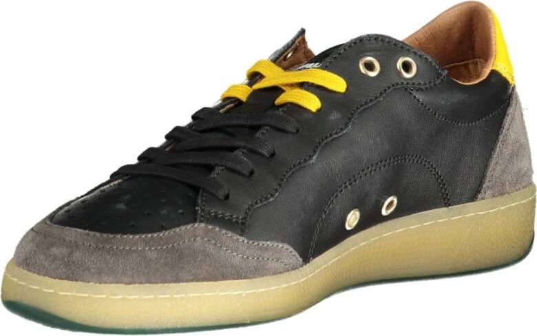 Blauer Heren Sportieve Zwarte Sneakers met Contrastdetails Black Heren