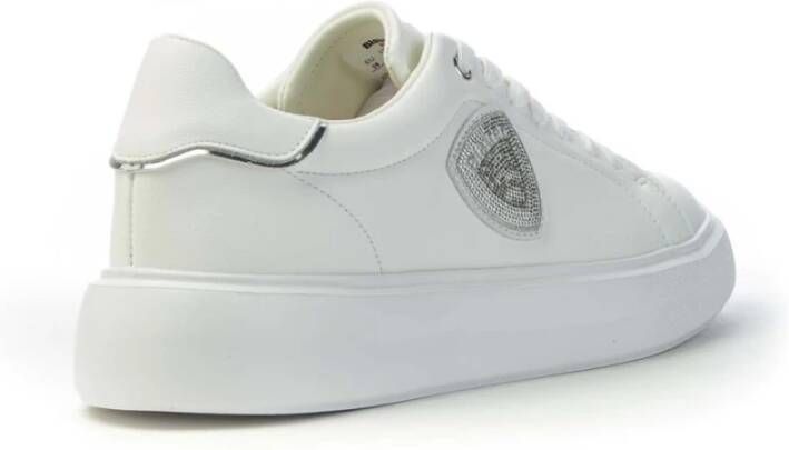 Blauer Leren Sneakers voor Vrouwen White Dames