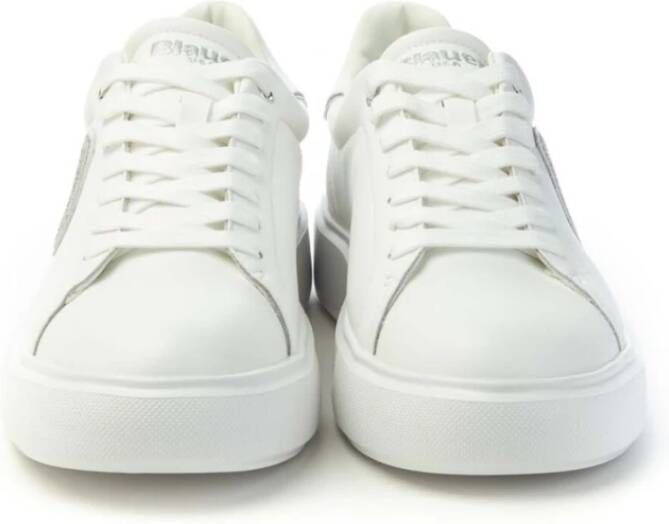 Blauer Leren Sneakers voor Vrouwen White Dames