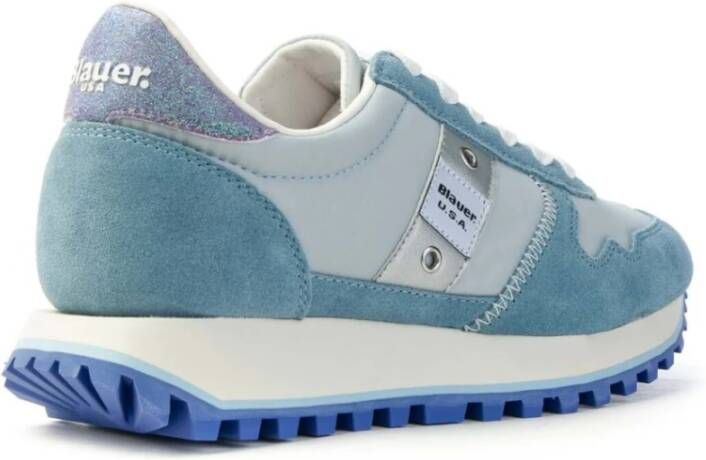 Blauer Lichtblauwe Hardloopsneakers met Glitterdetail Blue Dames