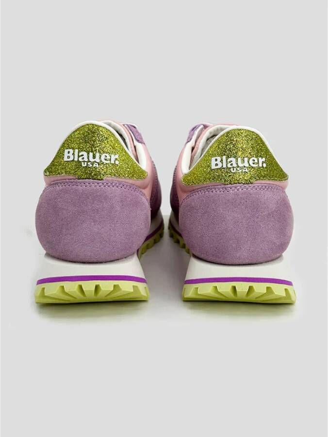 Blauer Lila Nylon Sneaker voor Dames Purple Dames