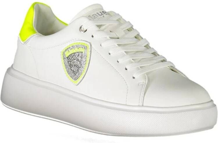 Blauer Logo Detail Veterschoen Sportsneaker White Dames