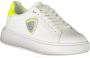 Blauer Sportieve witte vetersneakers met contrastdetails White - Thumbnail 12