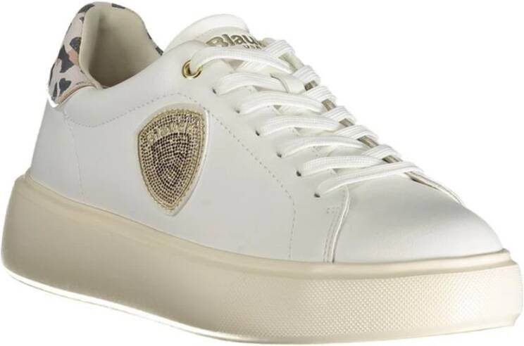 Blauer Luxe Polyester Sneaker White Dames