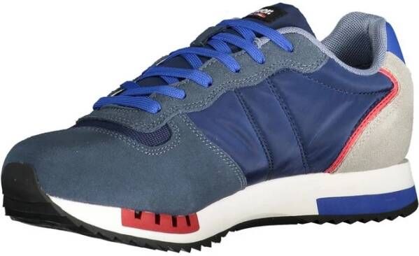 Blauer Polyester Sneaker met Contrastdetails Blue Heren