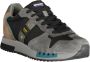 Blauer Grijze Polyester Sneaker met Contrastdetails Multicolor Heren - Thumbnail 2