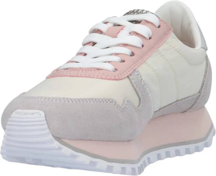 Blauer Witte Su?de Nylon Sneakers Model: Sneaker Wit Dames