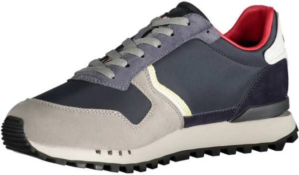 Blauer Sportieve Polyester Sneaker met Contrastdetails Blue Heren