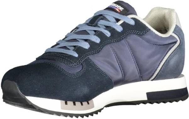 Blauer Sportieve Vetersneakers met Contrastdetails Blue Heren