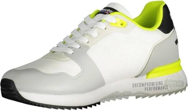 Blauer Sportieve Witte Sneaker met Contrastdetails White Heren