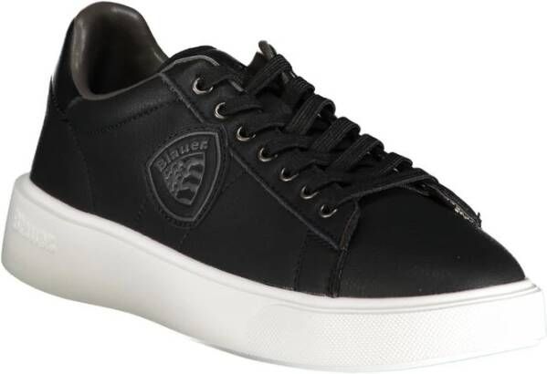 Blauer Sportieve Zwarte Polyester Sneaker Black Heren