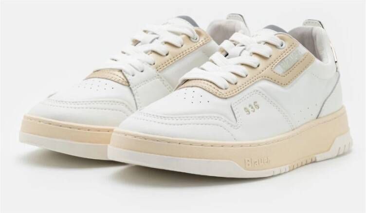 Blauer Witte Platinum Leren Sneakers voor Vrouwen White Dames