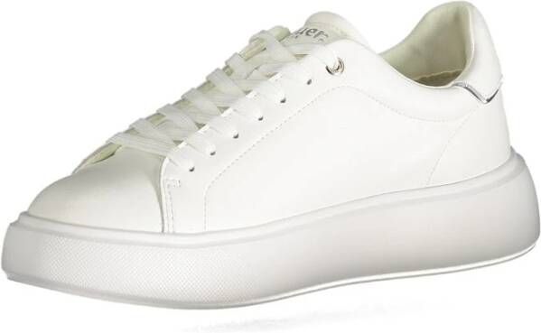 Blauer Witte Polyester Sneaker met Sportieve Details White Dames