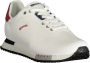 Blauer Witte Polyester Sneaker met Sportieve Details White Heren - Thumbnail 5