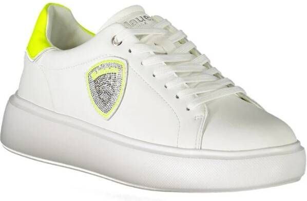 Blauer Witte Polyester Sneaker met Veters White Heren