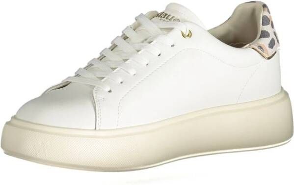 Blauer Witte Polyester Sneaker met Veters White Heren